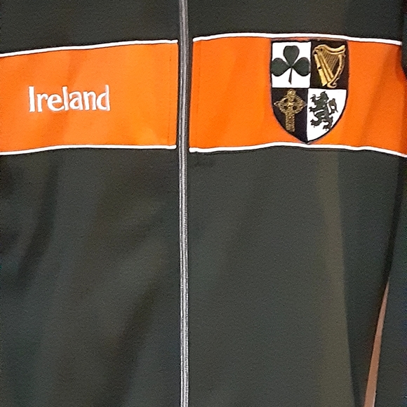 ace men's Ireland Crest Embroidered Full Zip Windbreaker Cotton Blend, Size M - Picture 5 of 8